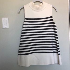 Anthro Moth mock neck stripe sweater tank